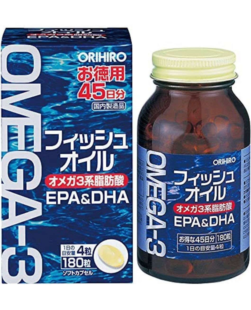 ORIHIRO FISH OIL OMEGA-3 EPA＋DHA 180 tablets